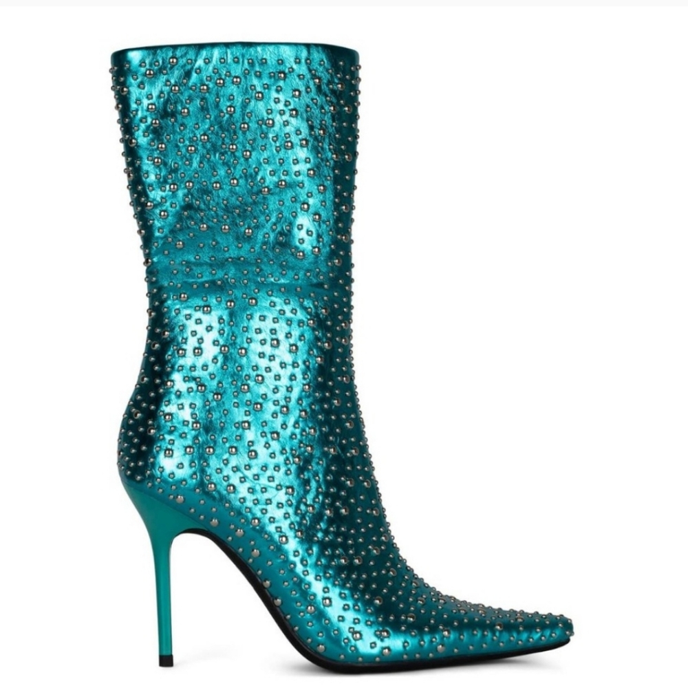 Jeffrey Campbell Metallic Blue Studded Heels